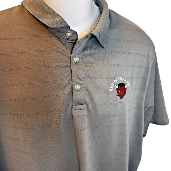 Callaway Golf Polo XL Tall | Poly | Gray Microstripe | Red Devil Classic - Picture 1 of 9